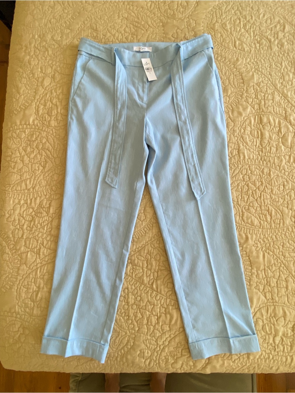 Light Blue Women’s pants with Waist Tie